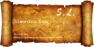 Simonics Lea névjegykártya